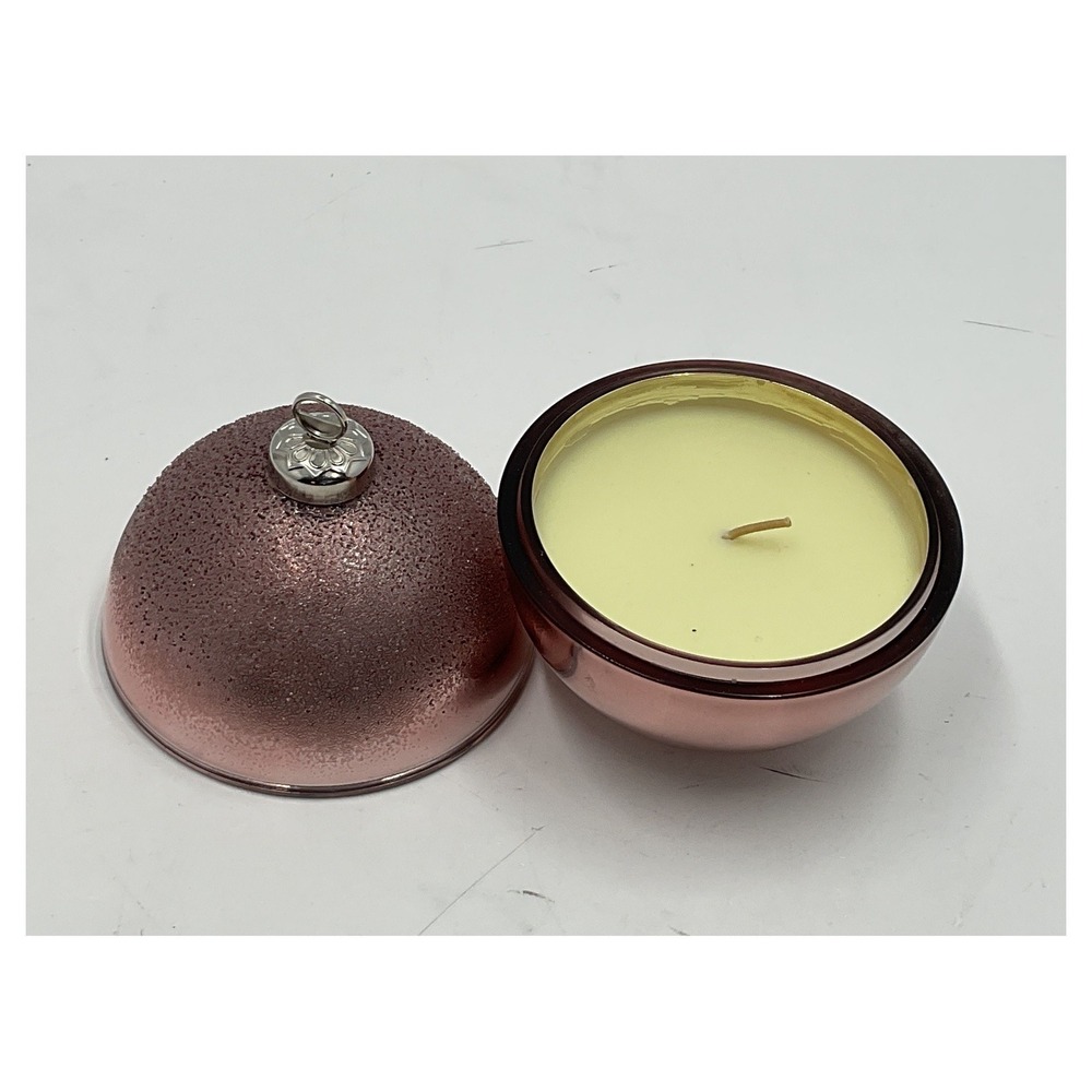 Sand + Fog Winter White Scented Candle‎ 6 oz Rose Gold Ornament Jar Holiday